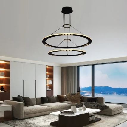 LED prigušivački luster na užetu LED/90W/230V 3000-6500K + daljinski upravljač