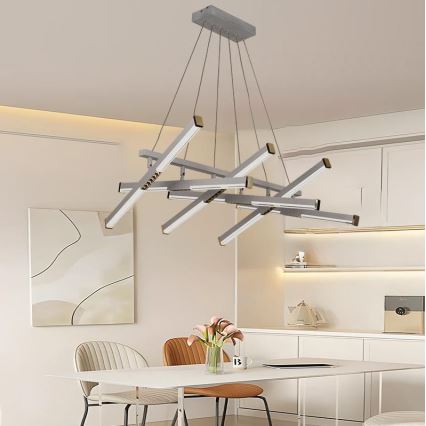 LED prigušivački luster na užetu LED/90W/230V 3000-6500K promjer 80 cm + daljinski upravljač