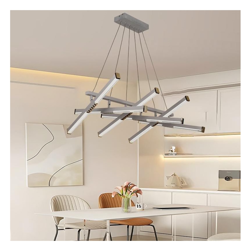 LED prigušivački luster na užetu LED/90W/230V 3000-6500K promjer 80 cm + daljinski upravljač