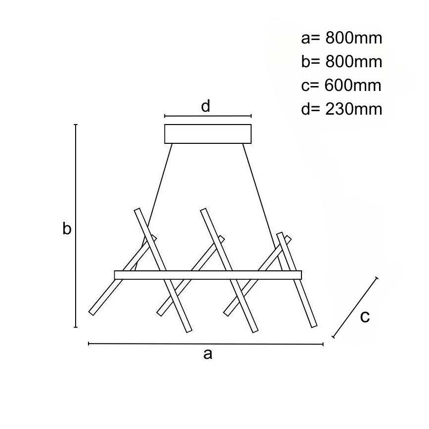 LED prigušivački luster na užetu LED/90W/230V 3000-6500K promjer 80 cm + daljinski upravljač