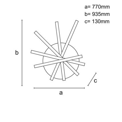 LED Prigušivi nadgradni luster LED/120W/230V 3000-6500K + daljinski upravljač