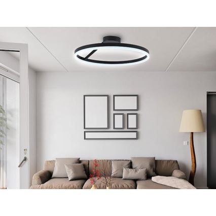 LED Prigušivi nadgradni luster LED/40W/230V 3000-6500K crna + daljinski upravljač