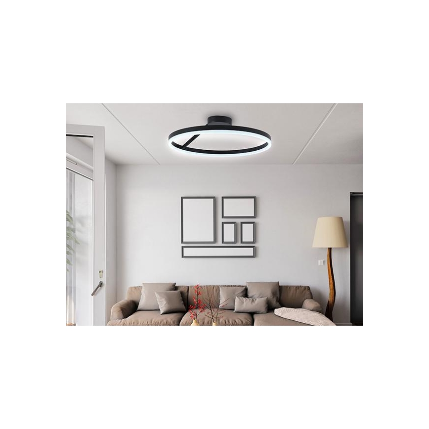 LED Prigušivi nadgradni luster LED/40W/230V 3000-6500K crna + daljinski upravljač