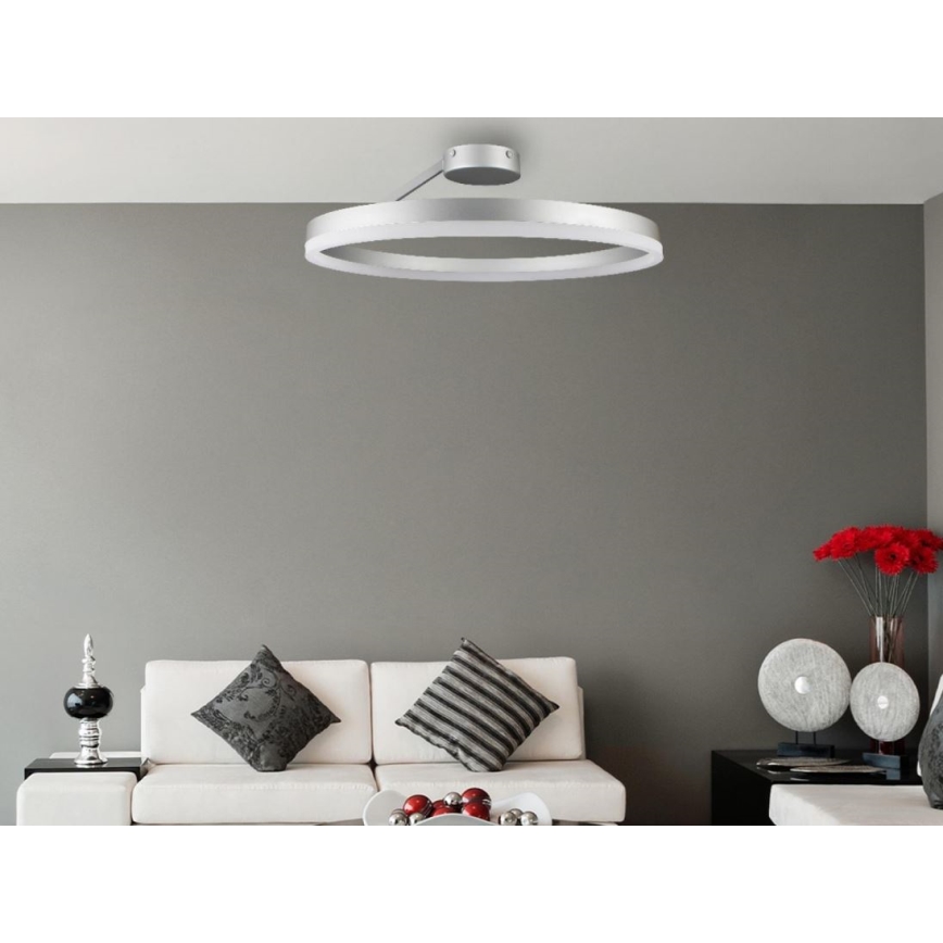 LED Prigušivi nadgradni luster LED/40W/230V 3000-6500K mat krom + daljinski upravljač