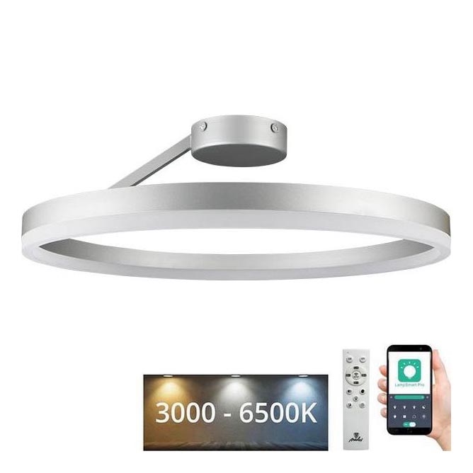 LED Prigušivi nadgradni luster LED/40W/230V 3000-6500K mat krom + daljinski upravljač