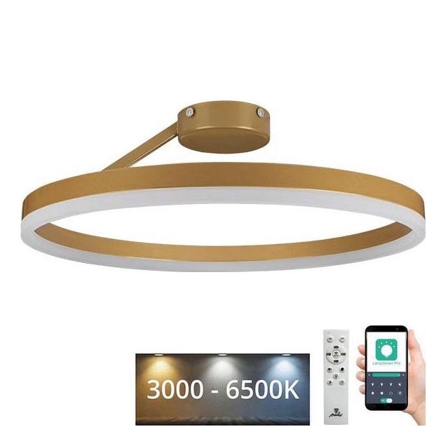 LED Prigušivi nadgradni luster LED/40W/230V 3000-6500K zlatna + daljinski upravljač