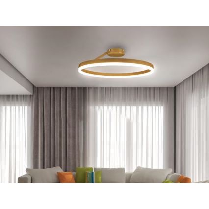 LED Prigušivi nadgradni luster LED/40W/230V 3000-6500K zlatna + daljinski upravljač