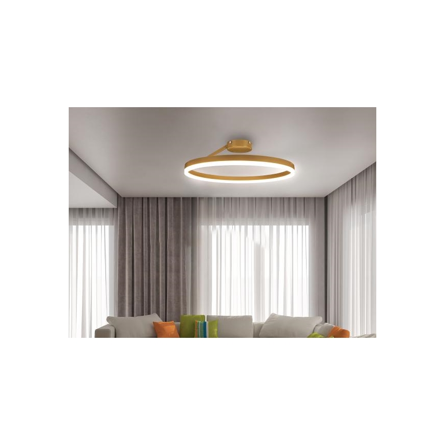 LED Prigušivi nadgradni luster LED/40W/230V 3000-6500K zlatna + daljinski upravljač