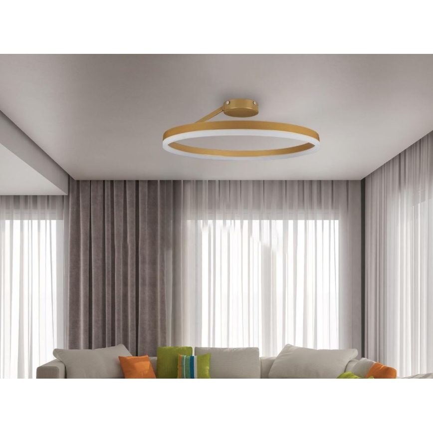 LED Prigušivi nadgradni luster LED/40W/230V 3000-6500K zlatna + daljinski upravljač