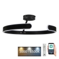 LED Prigušivi nadgradni luster LED/72W/230V 3000-6500K crna + daljinski upravljač