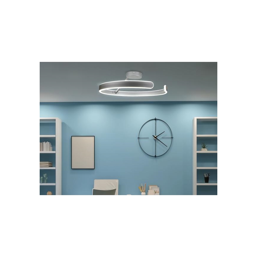 LED Prigušivi nadgradni luster LED/72W/230V 3000-6500K mat krom + daljinski upravljač