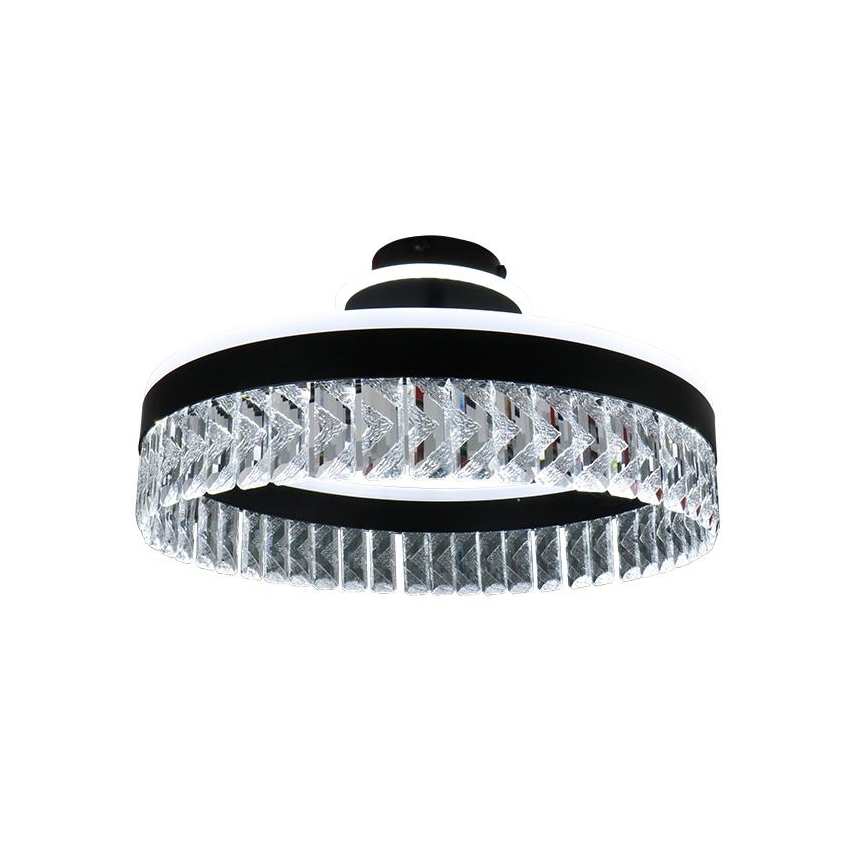 LED Prigušivi kristalni nadgradni luster LED/75W/230V 3000-6500K crna + daljinski upravljač