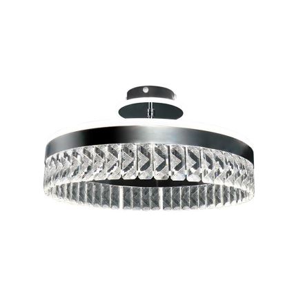 LED Prigušivi kristalni nadgradni luster LED/75W/230V 3000-6500K mat krom + daljinski upravljač