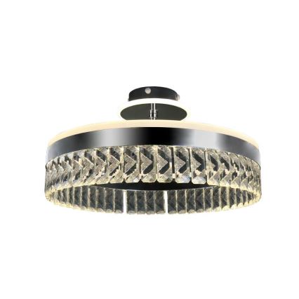 LED Prigušivi kristalni nadgradni luster LED/75W/230V 3000-6500K mat krom + daljinski upravljač