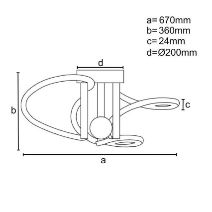 LED Prigušivi nadgradni luster LED/80W/230V 3000-6500K + daljinski upravljač