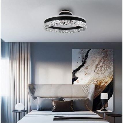 LED Prigušivi nadgradni luster LED/86W/230V 3000-6500K crna + daljinski upravljač