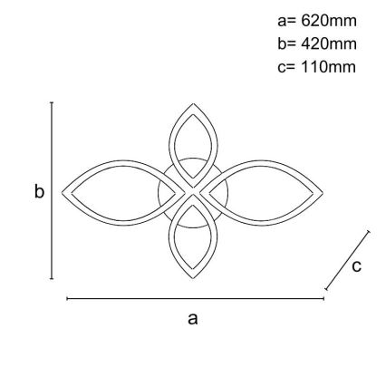 LED Prigušivi nadgradni luster LED/95W/230V 3000-6500K + daljinski upravljač