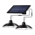 LED Prigušivi solarni luster na sajli 2xLED/1,8W/3,7V IP44 6500K 1200 mAh + daljinski upravljač
