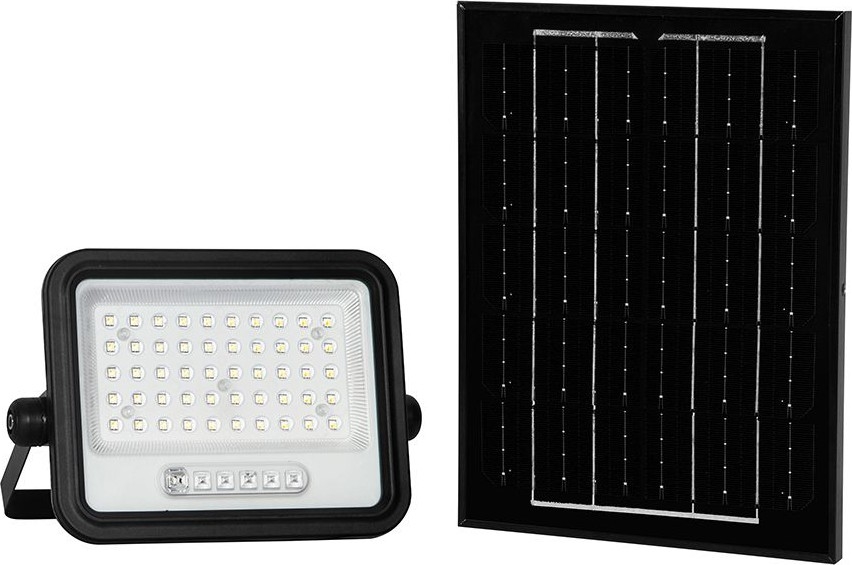 LED prigušivi solarni reflektor LED/100W/3,2V 2000-8000K IP65 5000 mAh crni + daljinski upravljač