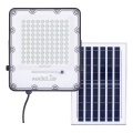 LED prigušivi solarni reflektor LED/100W/3,2V 4500K IP65 crni + daljinski upravljač