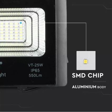 LED Prigušivi solarni reflektor LED/12W/3,2V 6000K IP65 5000 mAh + daljinski upravljač
