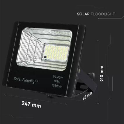 LED Prigušivi solarni reflektor LED/16W/3,2V 4000K IP65 10000 mAh + daljinski upravljač