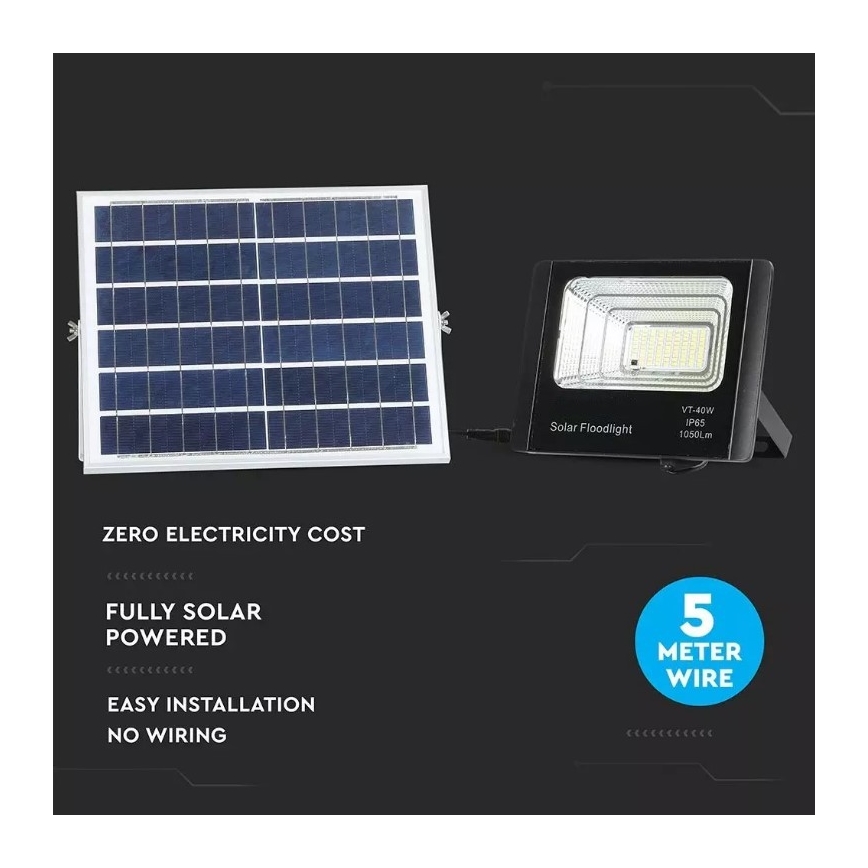 LED Prigušivi solarni reflektor LED/16W/3,2V 4000K IP65 10000 mAh + daljinski upravljač