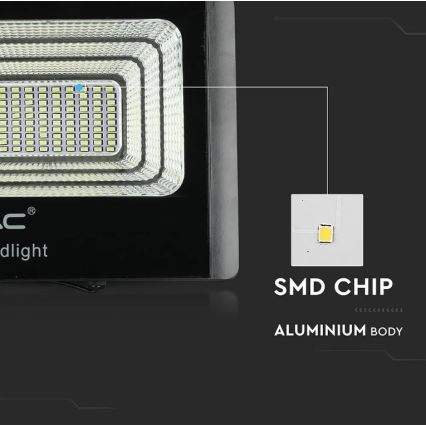 LED Prigušivi solarni reflektor LED/20W/6,4V 4000K IP65 10000 mAh + daljinski upravljač