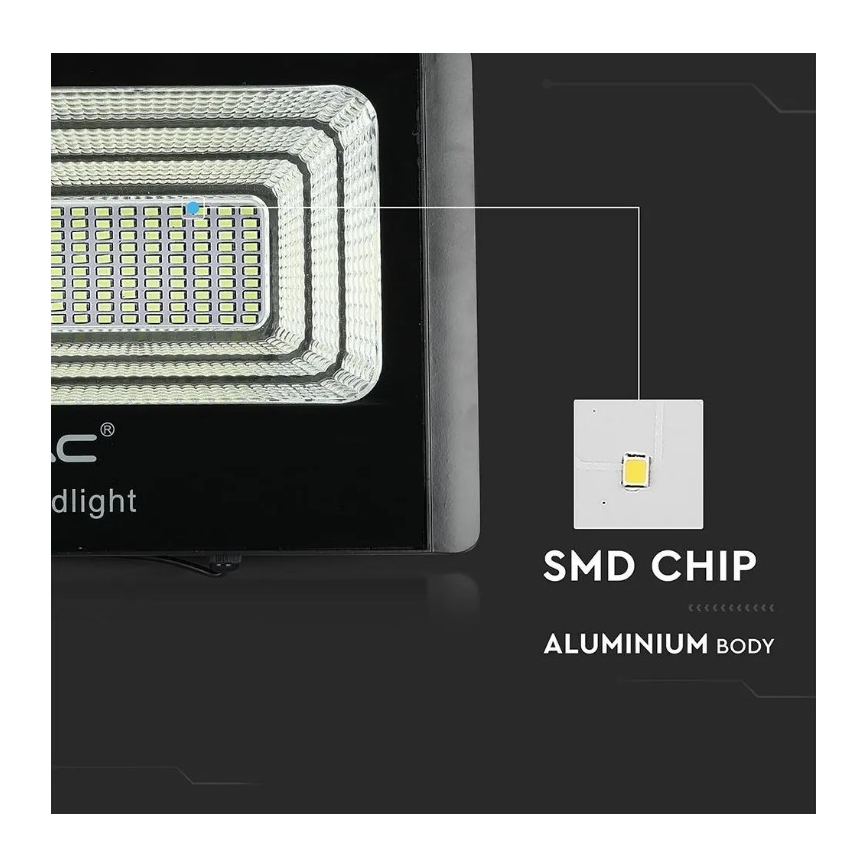 LED Prigušivi solarni reflektor LED/20W/6,4V 4000K IP65 10000 mAh + daljinski upravljač