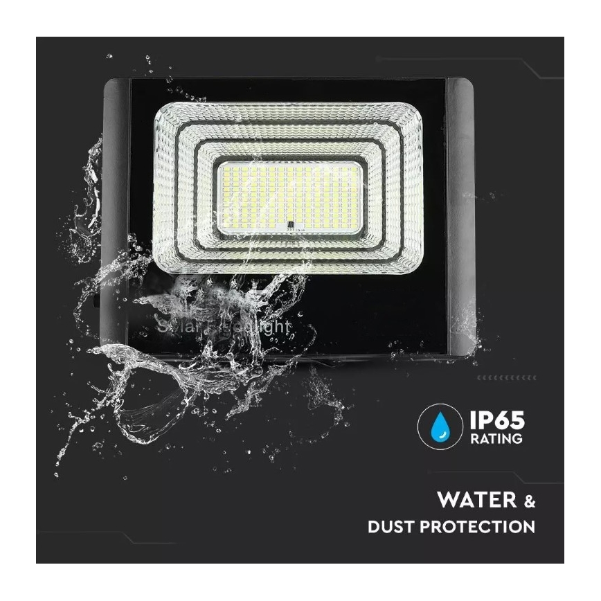 LED Prigušivi solarni reflektor LED/20W/6,4V 4000K IP65 10000 mAh + daljinski upravljač