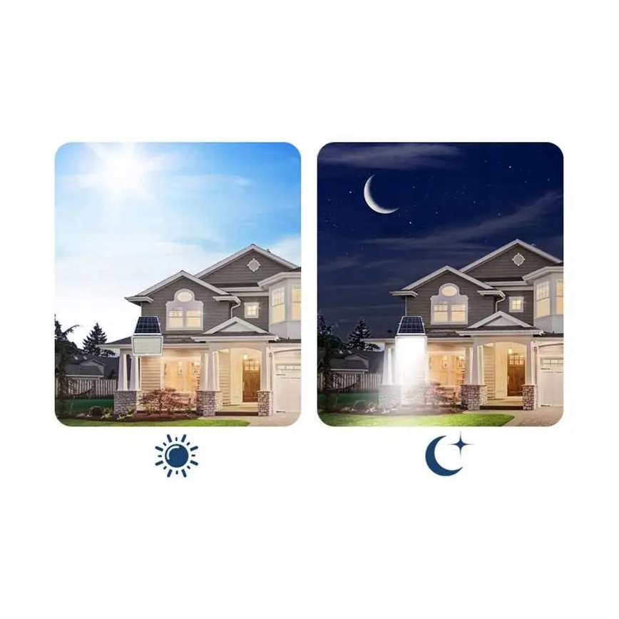 LED solarni reflektor s prigušivanjem LED/50W/3,2V 5000K 6000 mAh IP65 crni + daljinski upravljač