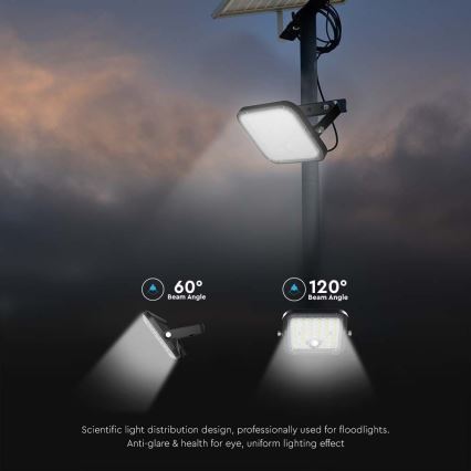 LED Prigušivi solarni reflektor sa senzorom LED/10W/3,7V 4000/6000K IP65 + daljinski upravljač