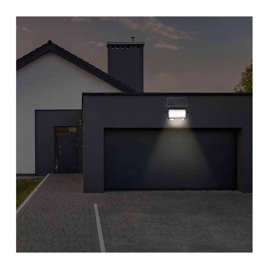 LED Prigušivi solarni reflektor sa senzorom LED/10W/3,7V 4000K IP65 7200 mAh + USB port