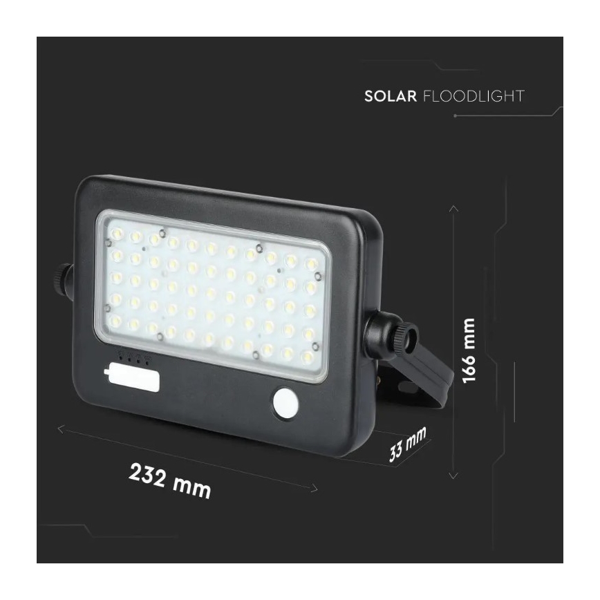LED Prigušivi solarni reflektor sa senzorom LED/10W/3,7V 4000K IP65 + USB priključak