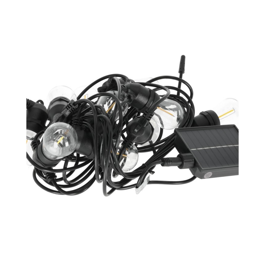 LED s mogućnošću prigušivanja solarni dekorativni svjetlosni niz STARLIGHT NEO 20xE27/3,7V 2700K IP54 2400 mAh 21,5m + daljinski upravljač