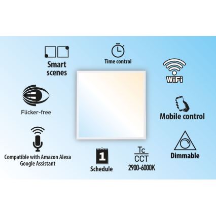 LED Prigušivi ugradbeni panel LIBRA LED/40W/230V 2900-6000K Wi-Fi Tuya