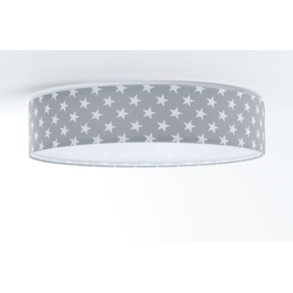 LED Dimmabilno dječje stropno svjetlo SMART GALAXY KIDS LED/24W/230V 3000-6500K zvjezdice siva/bijela + daljinski upravljač