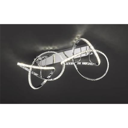 LED prigušivo stropno svjetlo ABRO LED/49W/230V sjajni krom