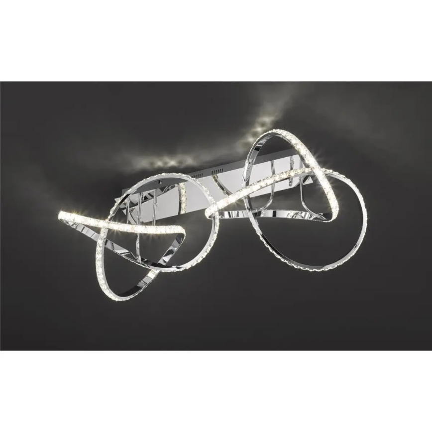 LED prigušivo stropno svjetlo ABRO LED/49W/230V sjajni krom