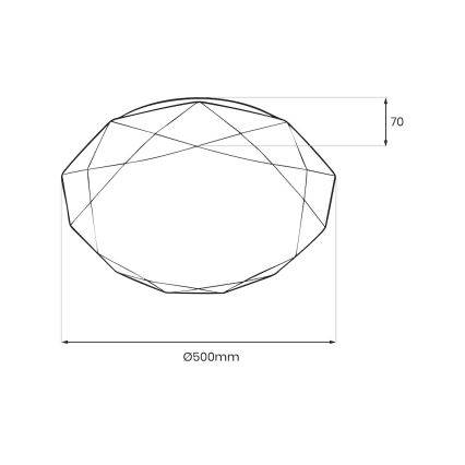 LED prigušivo stropno svjetlo HEX LED/72W/230V 3000–6000K Ø 50 cm bijelo + daljinski upravljač