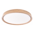 LED prigušivo stropno svjetlo ILVI LED/30W/230V 2700-6500K, promjer 40 cm, drveni dekor + daljinski upravljač