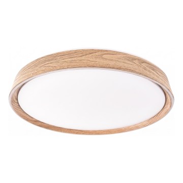 LED prigušivo stropno svjetlo ILVI LED/30W/230V 2700-6500K, promjer 40 cm, drveni dekor + daljinski upravljač