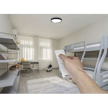 LED prigušivo stropno svjetlo ILVI LED/30W/230V 2700-6500K Ø 40 cm crna/mesing + daljinski upravljač