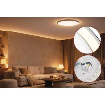 LED prigušivo stropno svjetlo ILVI LED/30W/230V 2700-6500K Ø 40 cm crna/mesing + daljinski upravljač