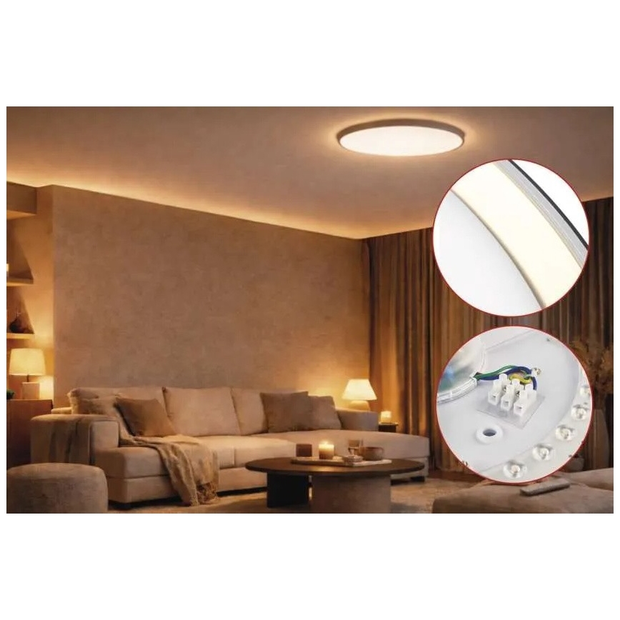 LED prigušivo stropno svjetlo ILVI LED/30W/230V 2700-6500K Ø 40 cm crna/mesing + daljinski upravljač