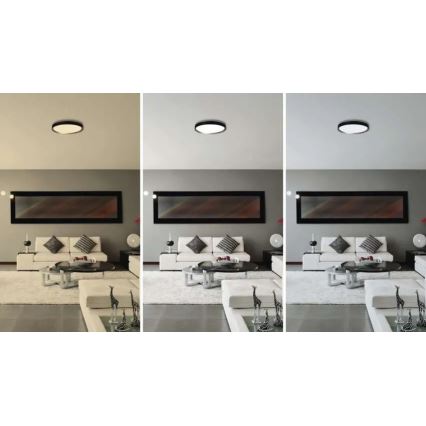 LED prigušivo stropno svjetlo ILVI LED/30W/230V 2700-6500K Ø 40 cm crna/mesing + daljinski upravljač