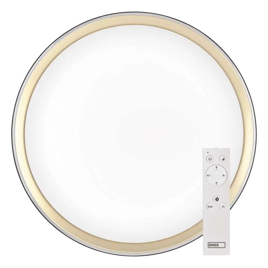 LED prigušivo stropno svjetlo ILVI LED/30W/230V 2700-6500K Ø 40 cm crna/mesing + daljinski upravljač