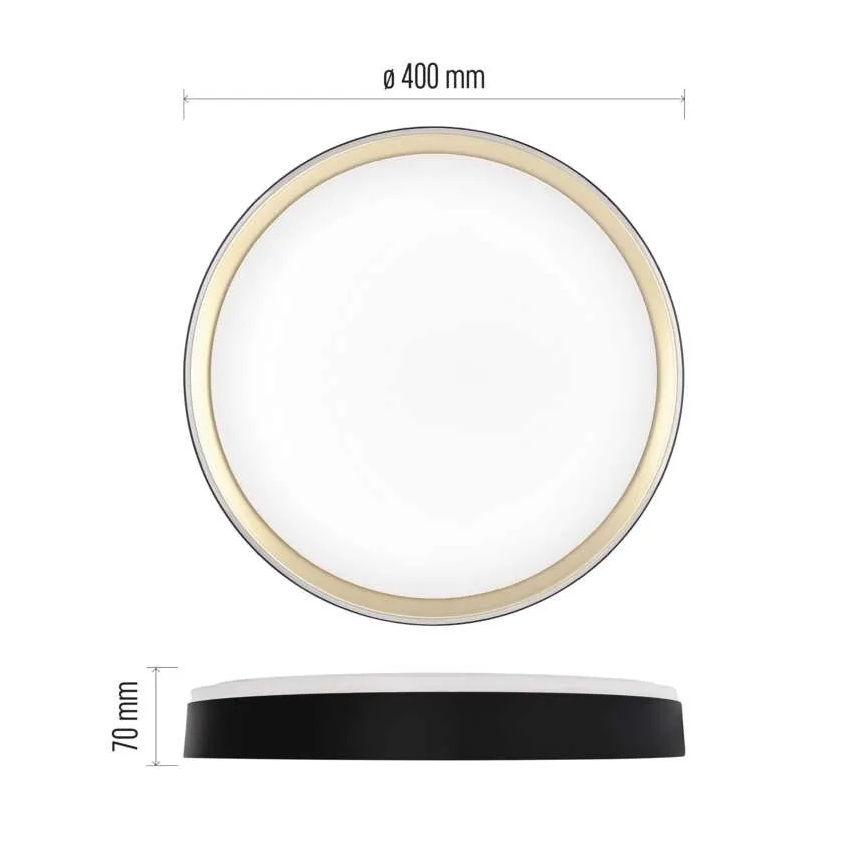 LED prigušivo stropno svjetlo ILVI LED/30W/230V 2700-6500K Ø 40 cm crna/mesing + daljinski upravljač