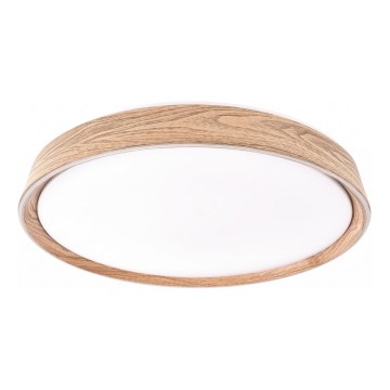 LED prigušivo stropno svjetlo ILVI LED/45W/230V 2700-6500K promjera 50 cm, drveni dekor + daljinsko upravljanje
