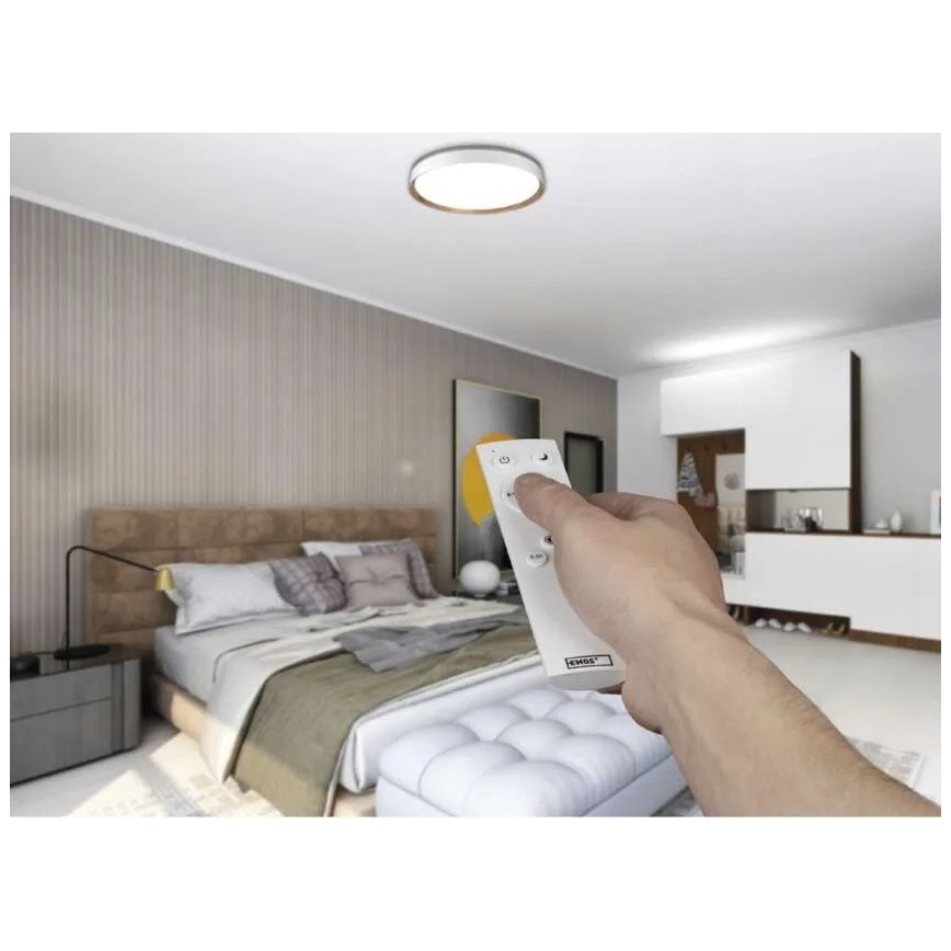 Prigušiva stropna LED svjetiljka ILVI LED/45W/230V 2700-6500K Ø 50 cm bijela/bež + daljinski upravljač
